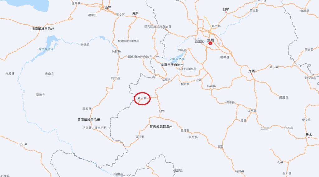 夏河县地图位置